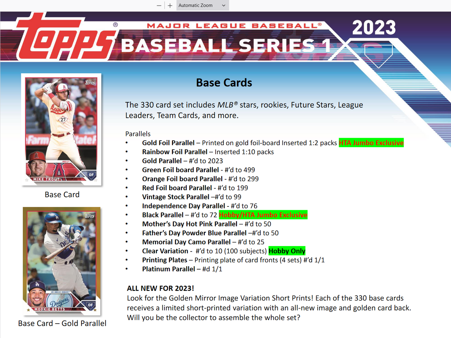 2024 Topps Chrome Baseball Hobby Box