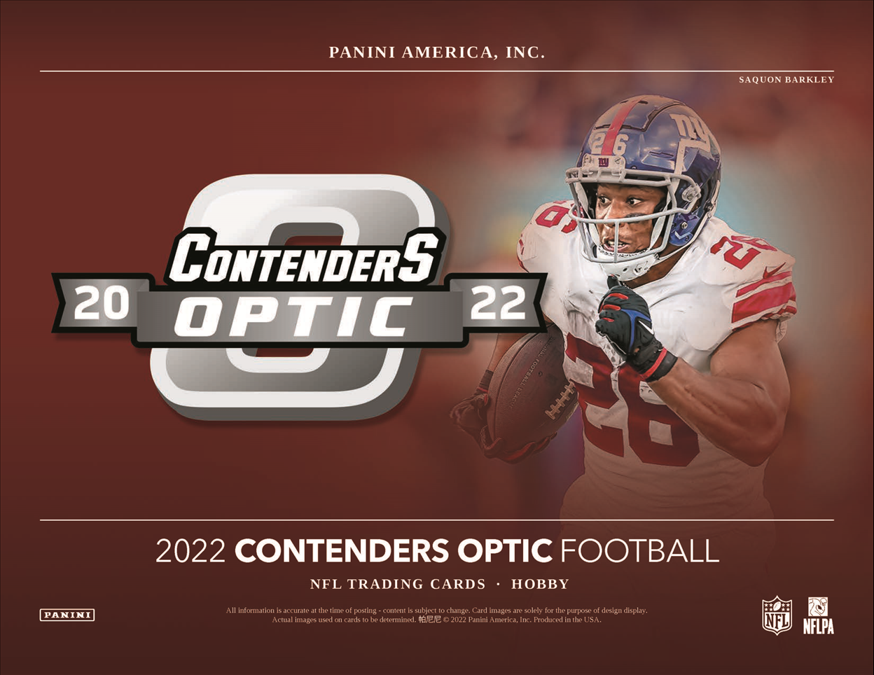 2022 Panini Contenders Optic Football Hobby 20 Box Case