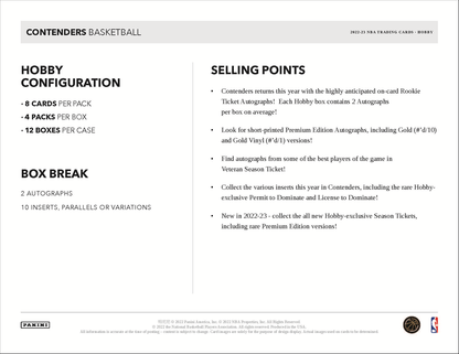 2022-23 Panini Contenders Basketball Hobby Box