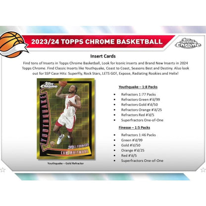 2023-24 Topps Chrome Basketball Blaster 40 Box Case
