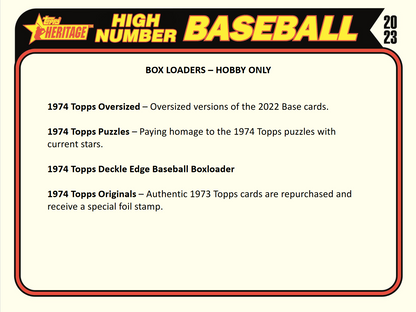 2023 Topps Heritage HIGH Number Baseball Hobby 12 Box Case