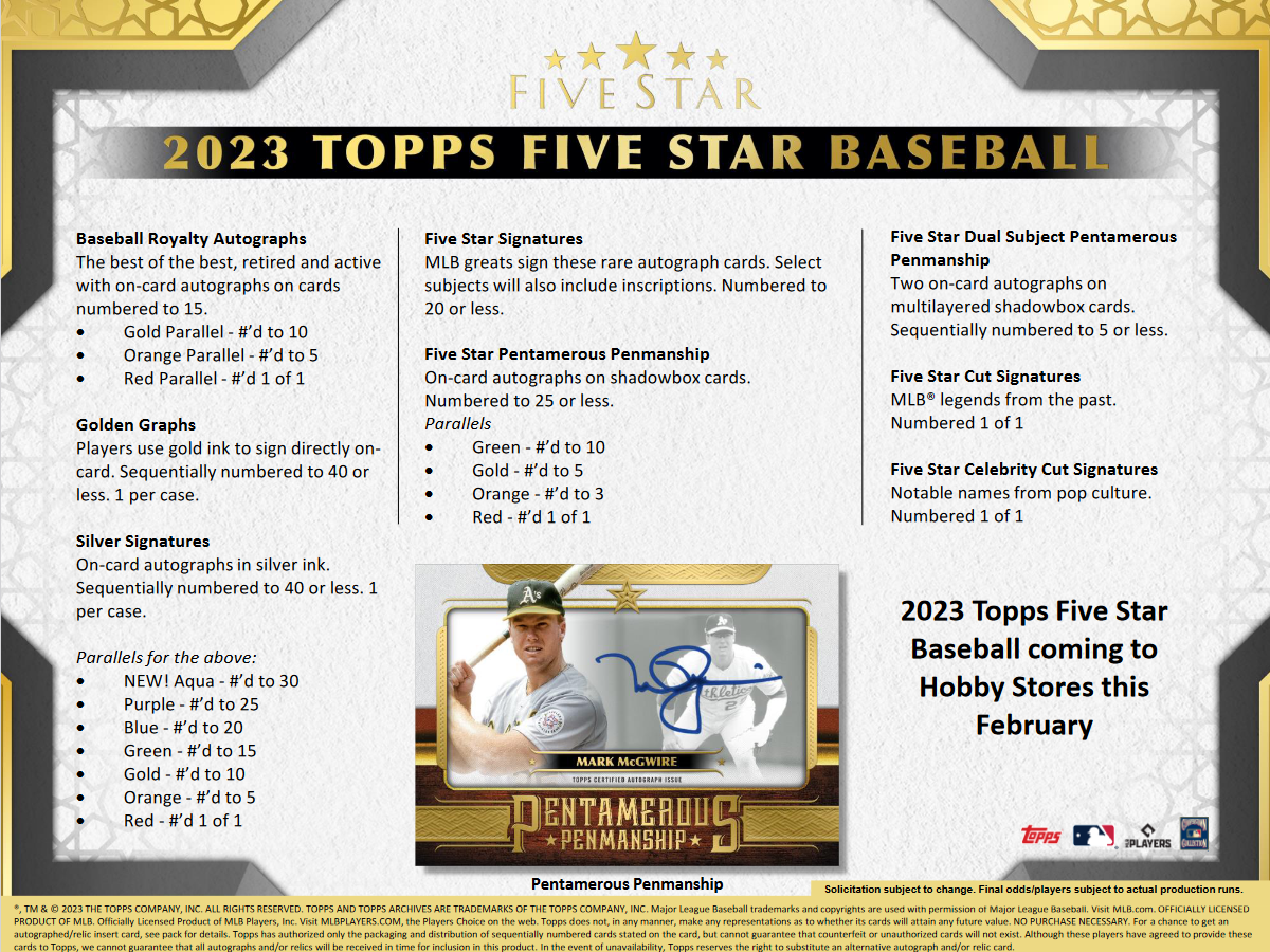 2023 Topps Five Star Baseball Hobby Box