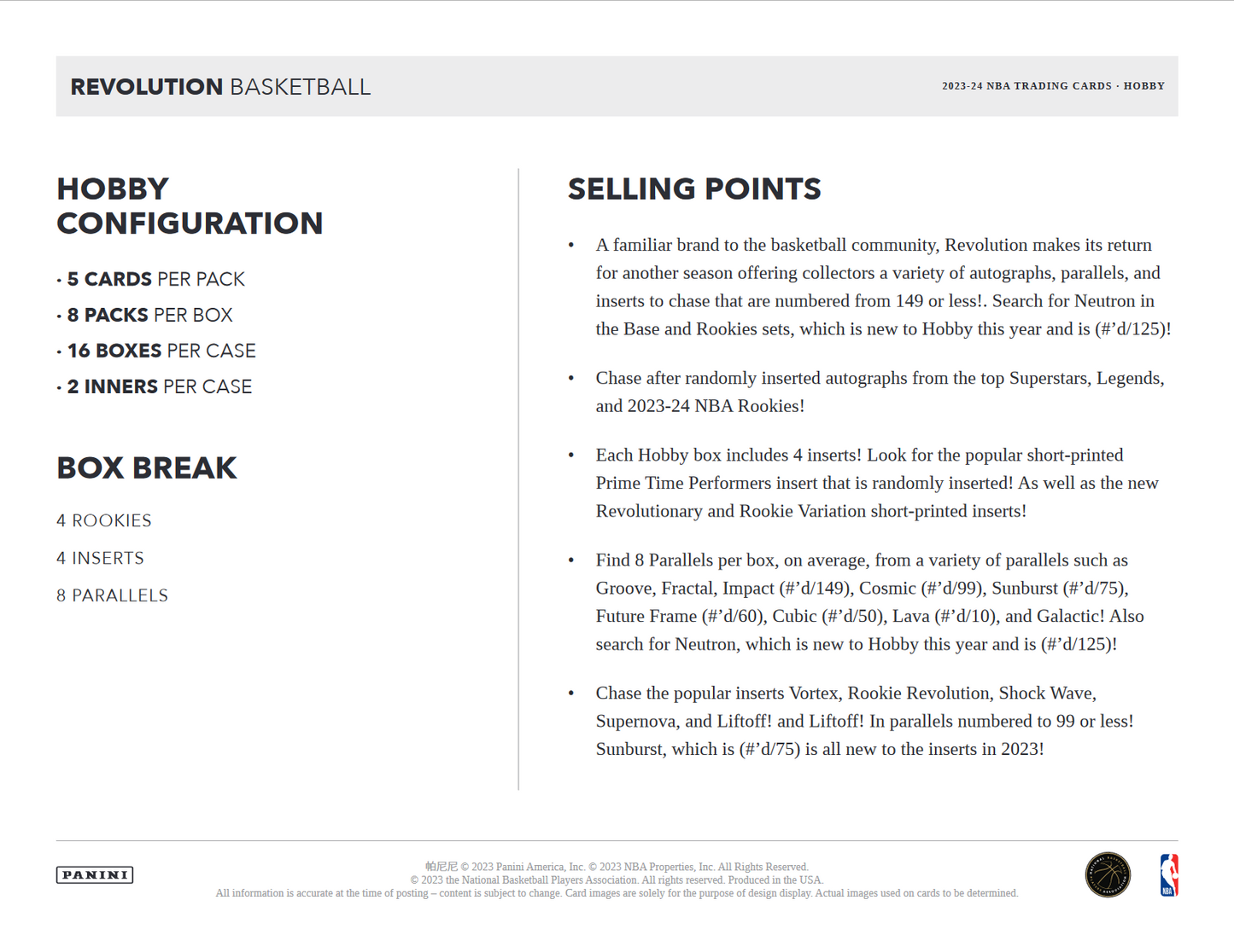 2023-24 Panini Revolution Basketball Hobby 8 Box Case