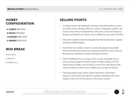 2023-24 Panini Revolution Basketball Hobby 16 Box Case