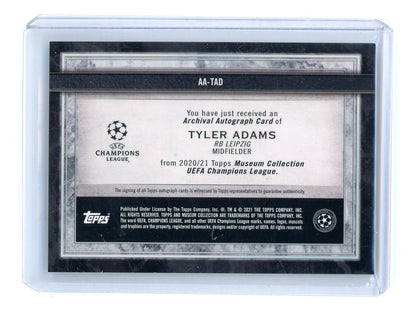 Tyler Adams 2021 Topps Chrome UCL Steve Aoki Edition Autographs Orange #'d 08/25